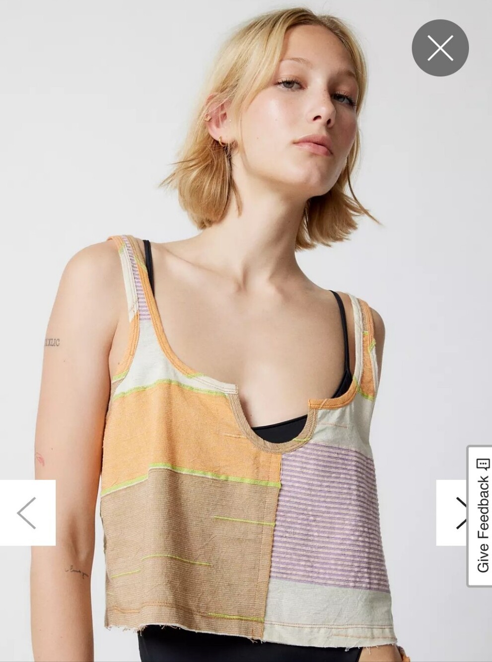 Urban Outfitters Patchwork Crop Tank Top in Pastel Multi NWT
